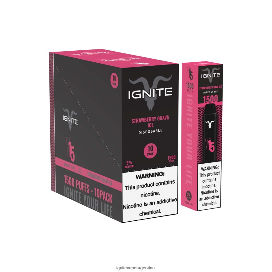 Ignite Vape Argentina - 8NZ28T101 IGNITE V15 paquete de 10 bolígrafos vaporizadores manzana verde melocotón kiwi