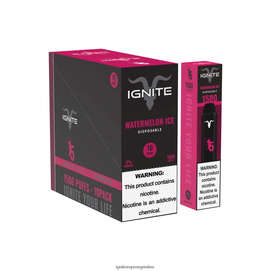 Ignite Vape Argentina - 8NZ28T101 IGNITE V15 paquete de 10 bolígrafos vaporizadores manzana verde melocotón kiwi