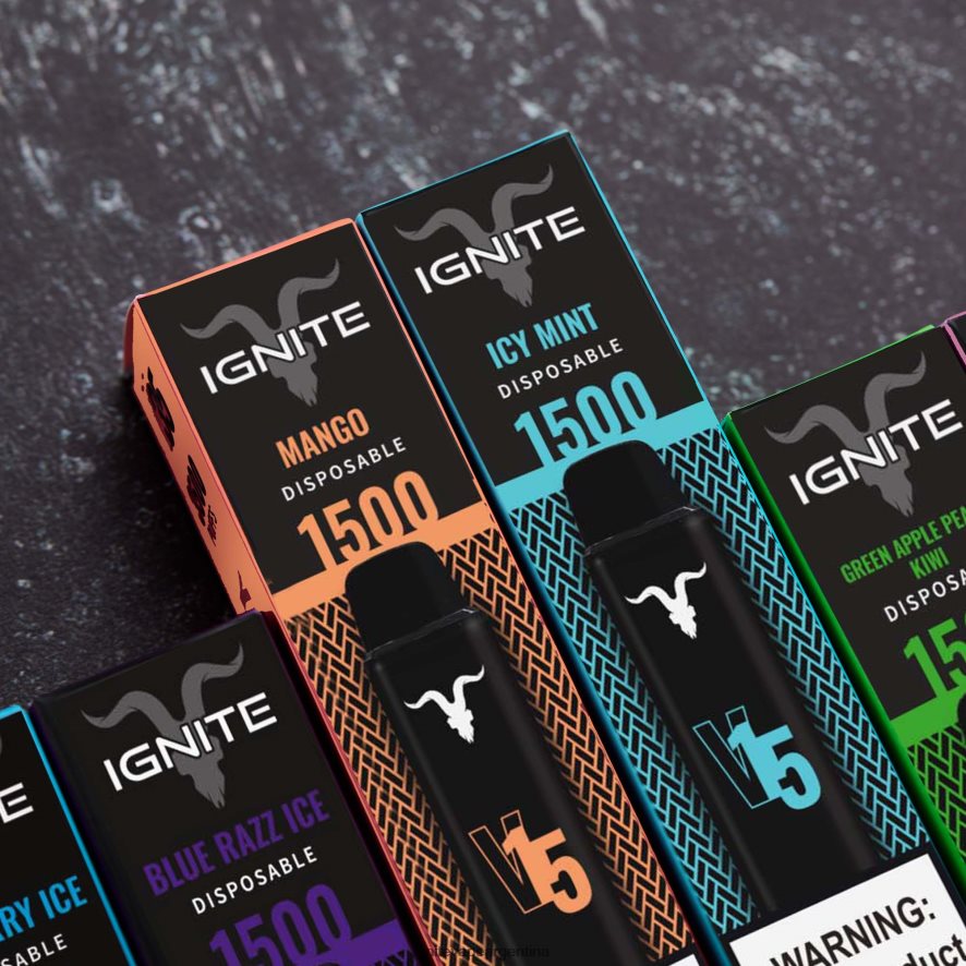 Ignite Vape Argentina - 8NZ28T11 IGNITE V15 paquete de 10 bolígrafos vaporizadores hielo de plátano