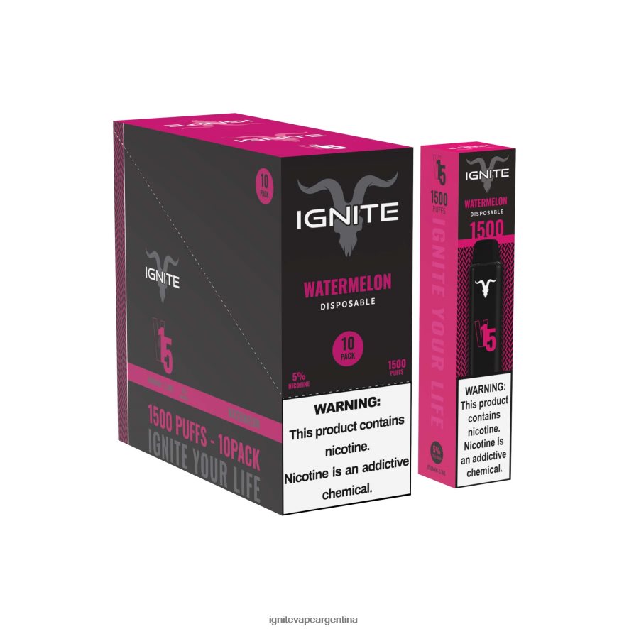 Ignite Vape Argentina - 8NZ28T11 IGNITE V15 paquete de 10 bolígrafos vaporizadores hielo de plátano