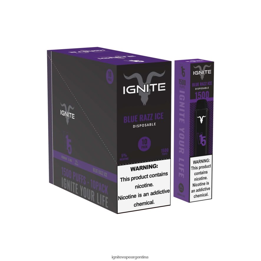 Ignite Vape Argentina - 8NZ28T11 IGNITE V15 paquete de 10 bolígrafos vaporizadores hielo de plátano