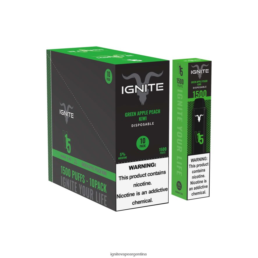 Ignite Vape Argentina - 8NZ28T11 IGNITE V15 paquete de 10 bolígrafos vaporizadores hielo de plátano