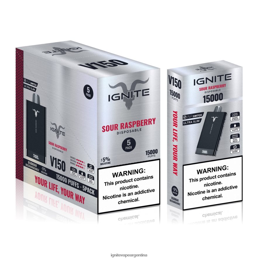 Ignite Pod Sabores Pod - 8NZ28T85 IGNITE V150 paquete de 5 bolígrafos vaporizadores manzana verde