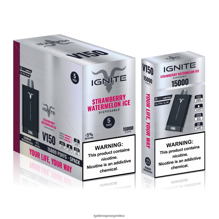 Ignite Pod Sabores Pod - 8NZ28T85 IGNITE V150 paquete de 5 bolígrafos vaporizadores manzana verde