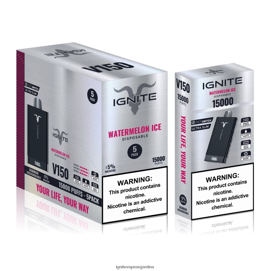 Ignite Vape Argentina - 8NZ28T81 IGNITE V150 paquete de 5 bolígrafos vaporizadores sueño azul