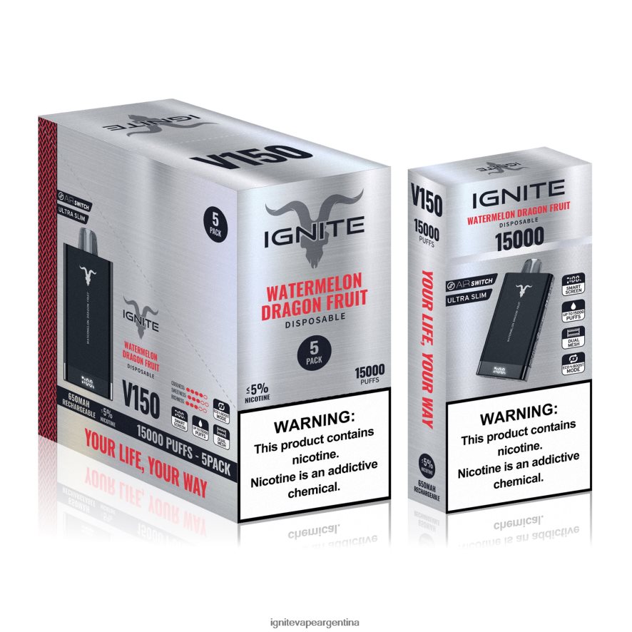 Ignite Vape Precio Argentina - 8NZ28T92 IGNITE V150 paquete de 5 bolígrafos vaporizadores kiwi fresa