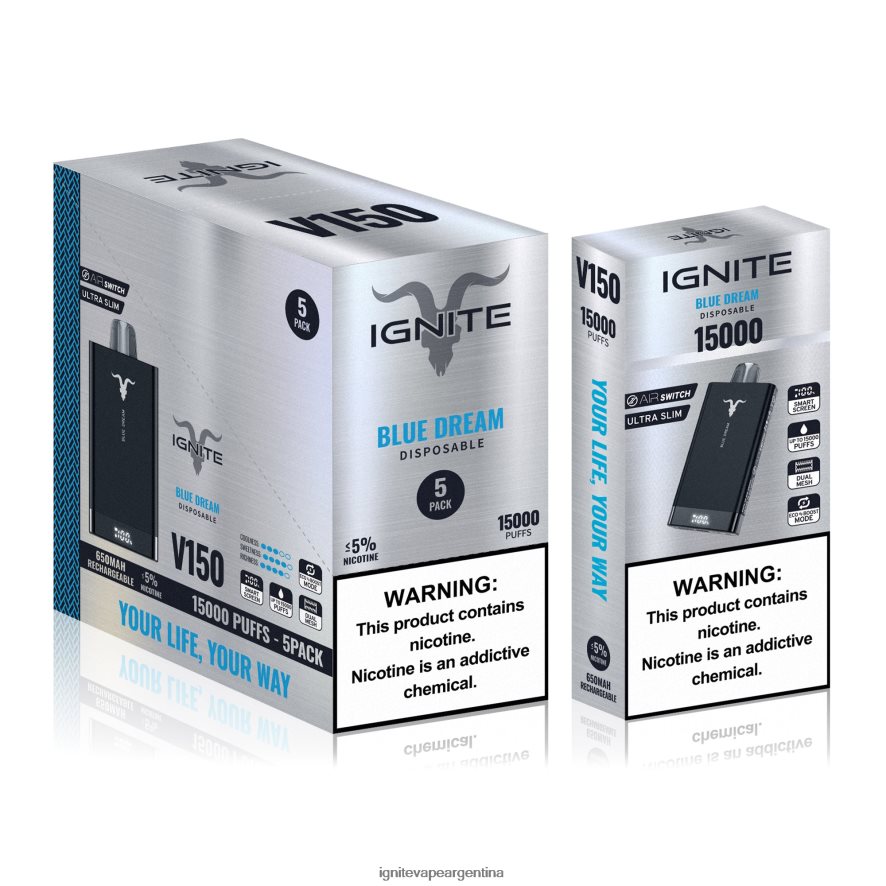 Ignite Vape Sabores - 8NZ28T84 IGNITE V150 paquete de 5 bolígrafos vaporizadores limonada de fruta del dragón