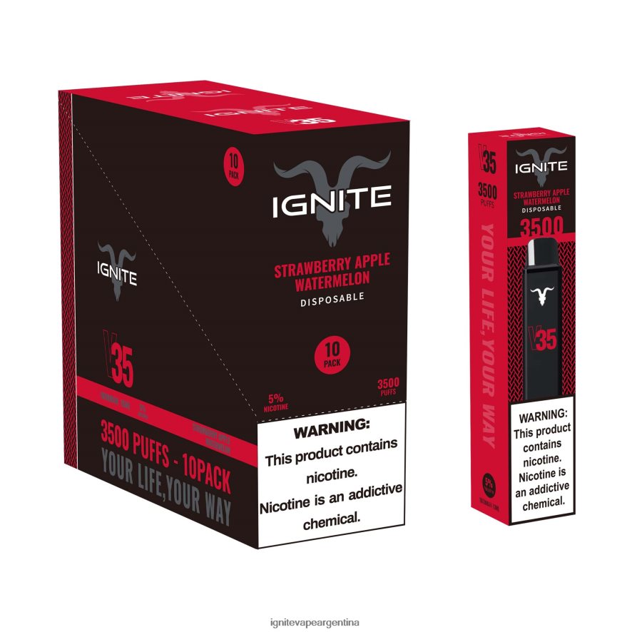 Ignite Pod Sabores Pod - 8NZ28T125 IGNITE V35 paquete de 10 bolígrafos vaporizadores limonada de frambuesa