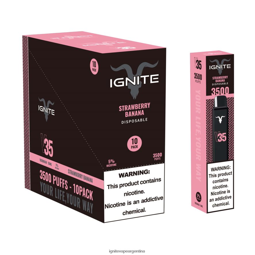 Ignite Pod Sabores Pod - 8NZ28T125 IGNITE V35 paquete de 10 bolígrafos vaporizadores limonada de frambuesa