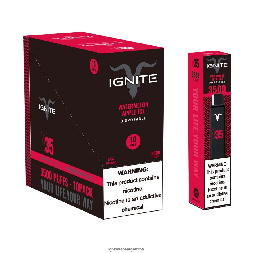 Ignite Pod Sabores Pod - 8NZ28T125 IGNITE V35 paquete de 10 bolígrafos vaporizadores limonada de frambuesa