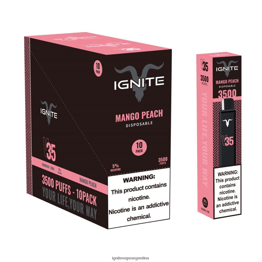 Ignite Sabores - 8NZ28T129 IGNITE V35 paquete de 10 bolígrafos vaporizadores sandía manzana hielo