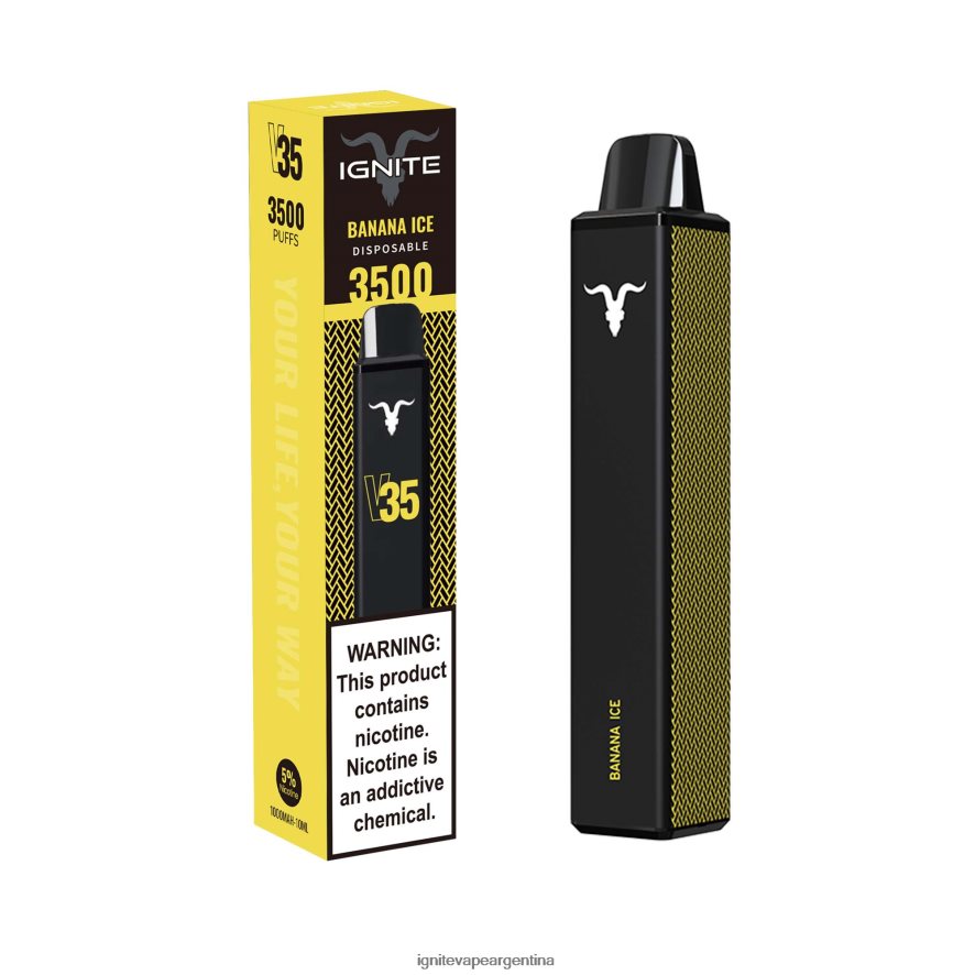 Ignite Sabores - 8NZ28T19 IGNITE V35 pluma vaporizador hielo de plátano