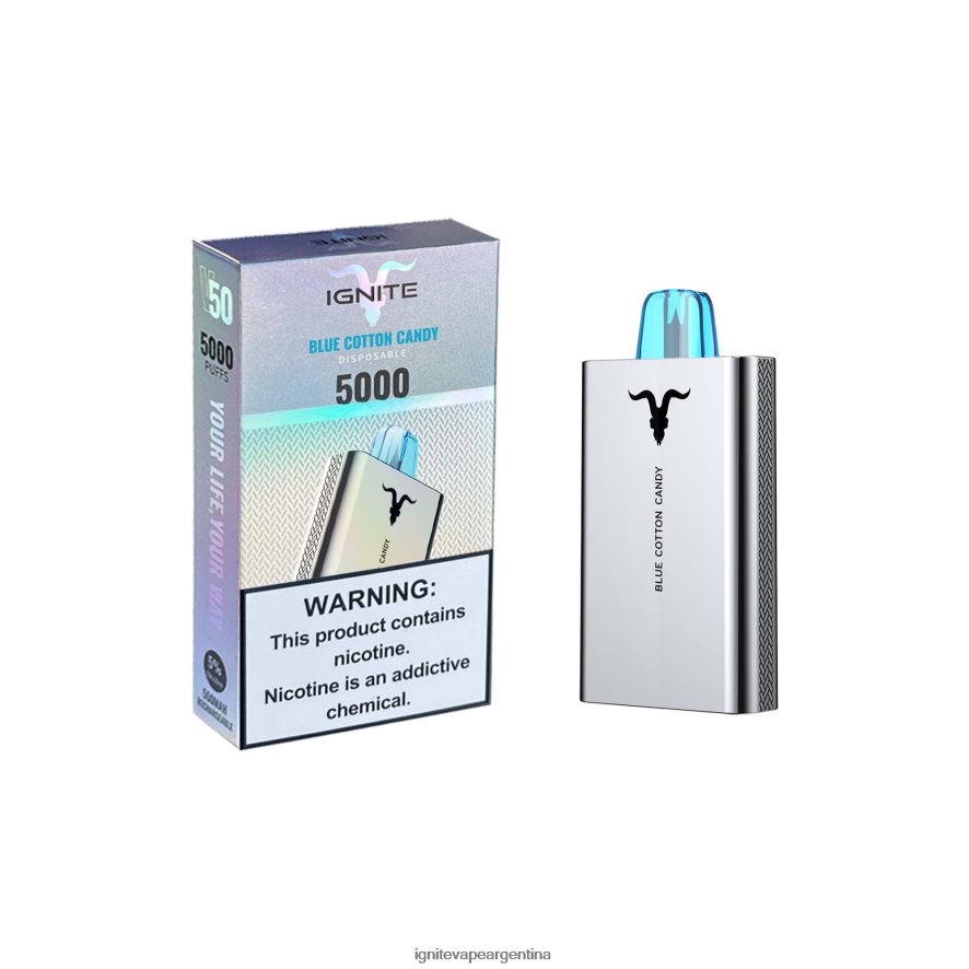 Ignite Pod Sabores Pod - 8NZ28T155 IGNITE V50 pluma vaporizador algodón de azúcar azul