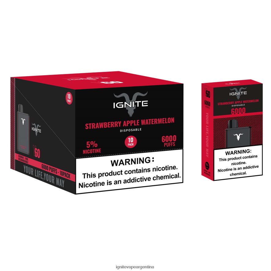 Ignite Comprar - 8NZ28T28 IGNITE V60 paquete de 10 bolígrafos vaporizadores sandía manzana hielo
