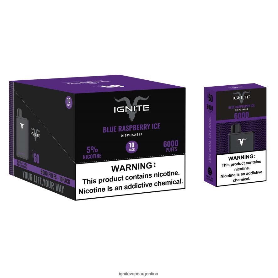 Ignite Comprar - 8NZ28T28 IGNITE V60 paquete de 10 bolígrafos vaporizadores sandía manzana hielo