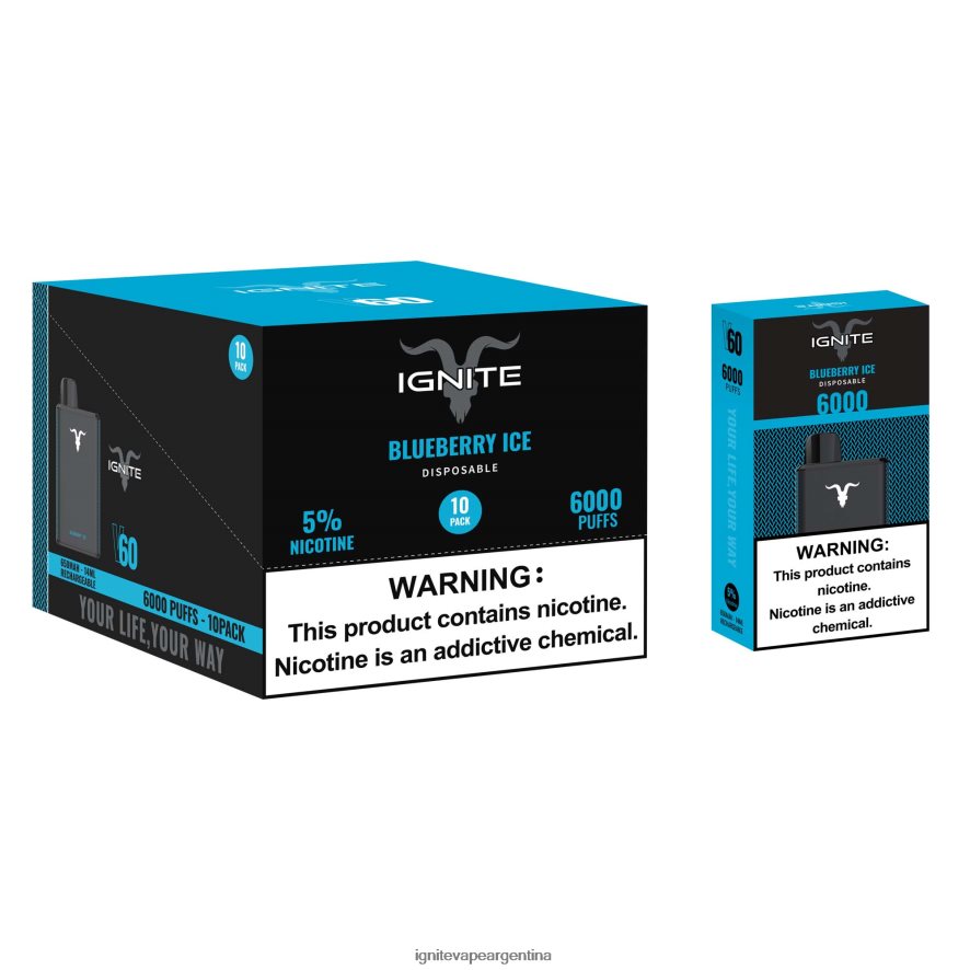 Ignite Vape Pod - 8NZ28T17 IGNITE V60 paquete de 10 bolígrafos vaporizadores hielo de cereza