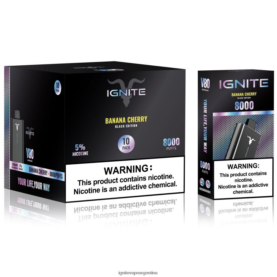 Ignite Cigarrillo Electronico - 8NZ28T60 IGNITE V80 paquete de 10 bolígrafos vaporizadores menta helada