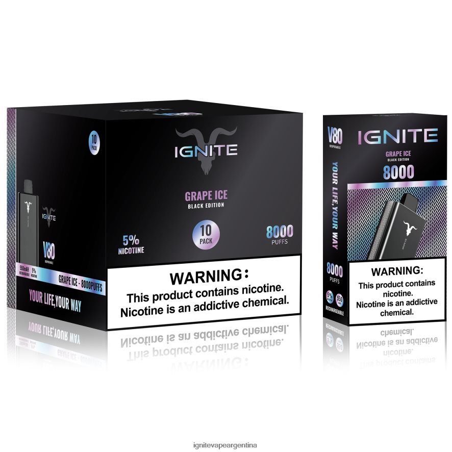 Ignite Cigarrillo Electronico - 8NZ28T60 IGNITE V80 paquete de 10 bolígrafos vaporizadores menta helada