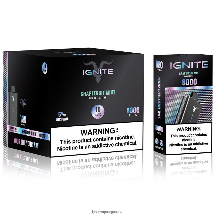 Ignite Comprar - 8NZ28T58 IGNITE V80 paquete de 10 bolígrafos vaporizadores menta de pomelo