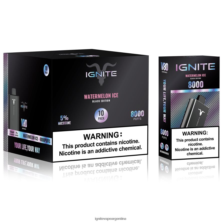 Ignite Nicotina Comprar - 8NZ28T56 IGNITE V80 paquete de 10 bolígrafos vaporizadores cactus