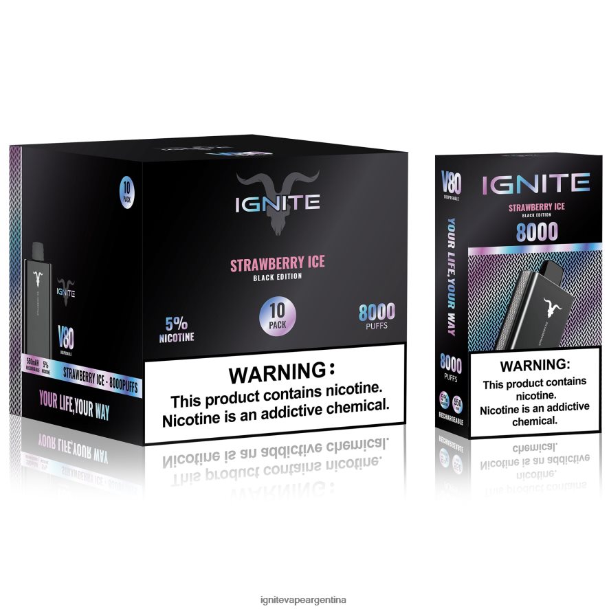 Ignite Vape Sabores - 8NZ28T54 IGNITE V80 paquete de 10 bolígrafos vaporizadores hielo de arándanos